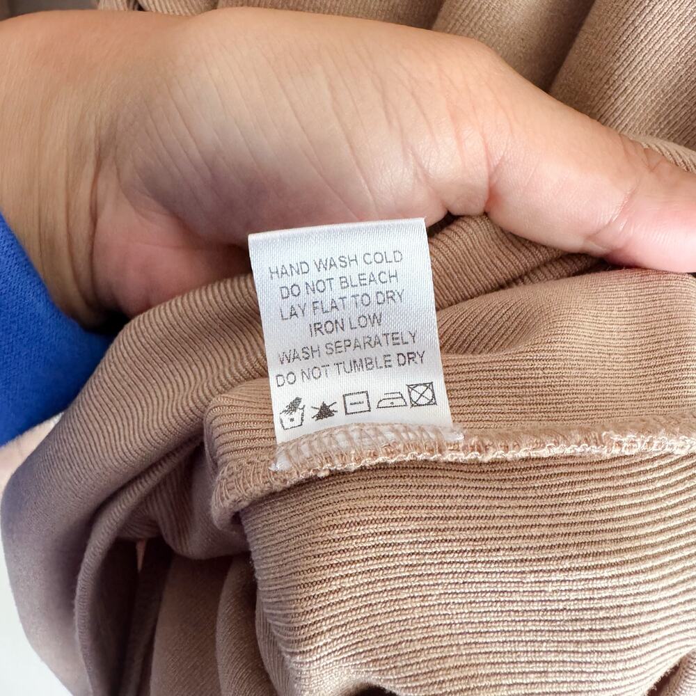 Lovers and Friends Tan Brown Gloria Open Shoulder Mock Neck Mini Dress Small - Picture 6 of 10